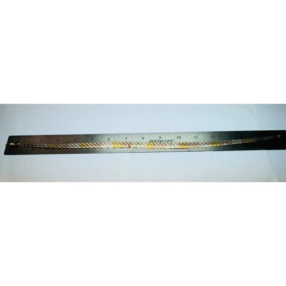 Vintage Estate Multi-Color Cleopatra Necklace 925 Sterling Silver, Diamond Cut - Picture 6 of 9